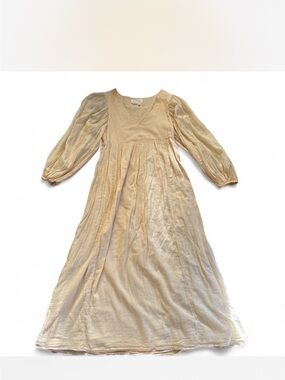 Anthropologie Butter Yellow Cotton Maxi Dress